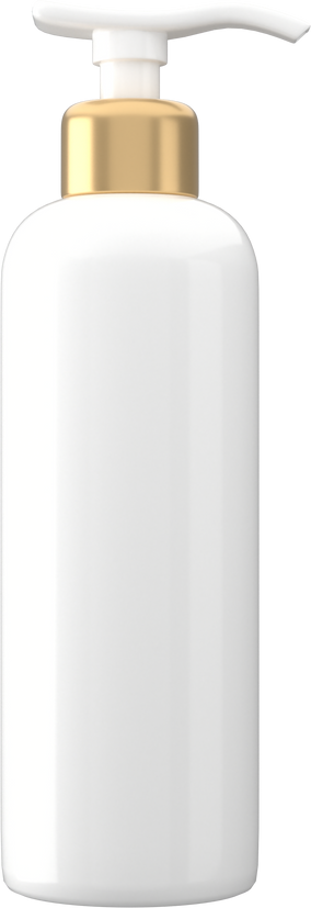 skincare lotion press bottle mockup packaging in white gold