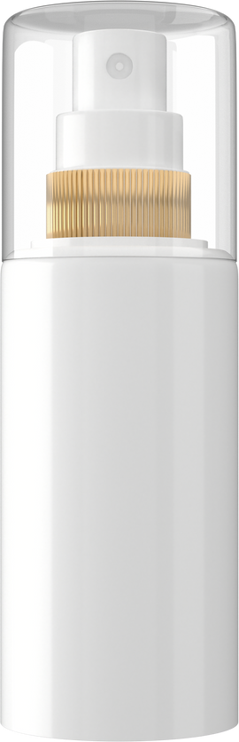 skincare parfume spray bottle mockup packaging in white gold